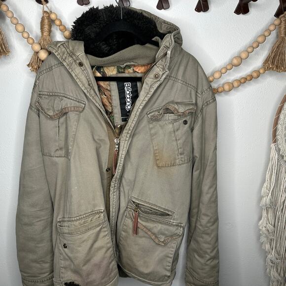 Vintage Billabong Puffer Mossy Oak Camo Lined Heavy Jacket - Picture 1 of 10